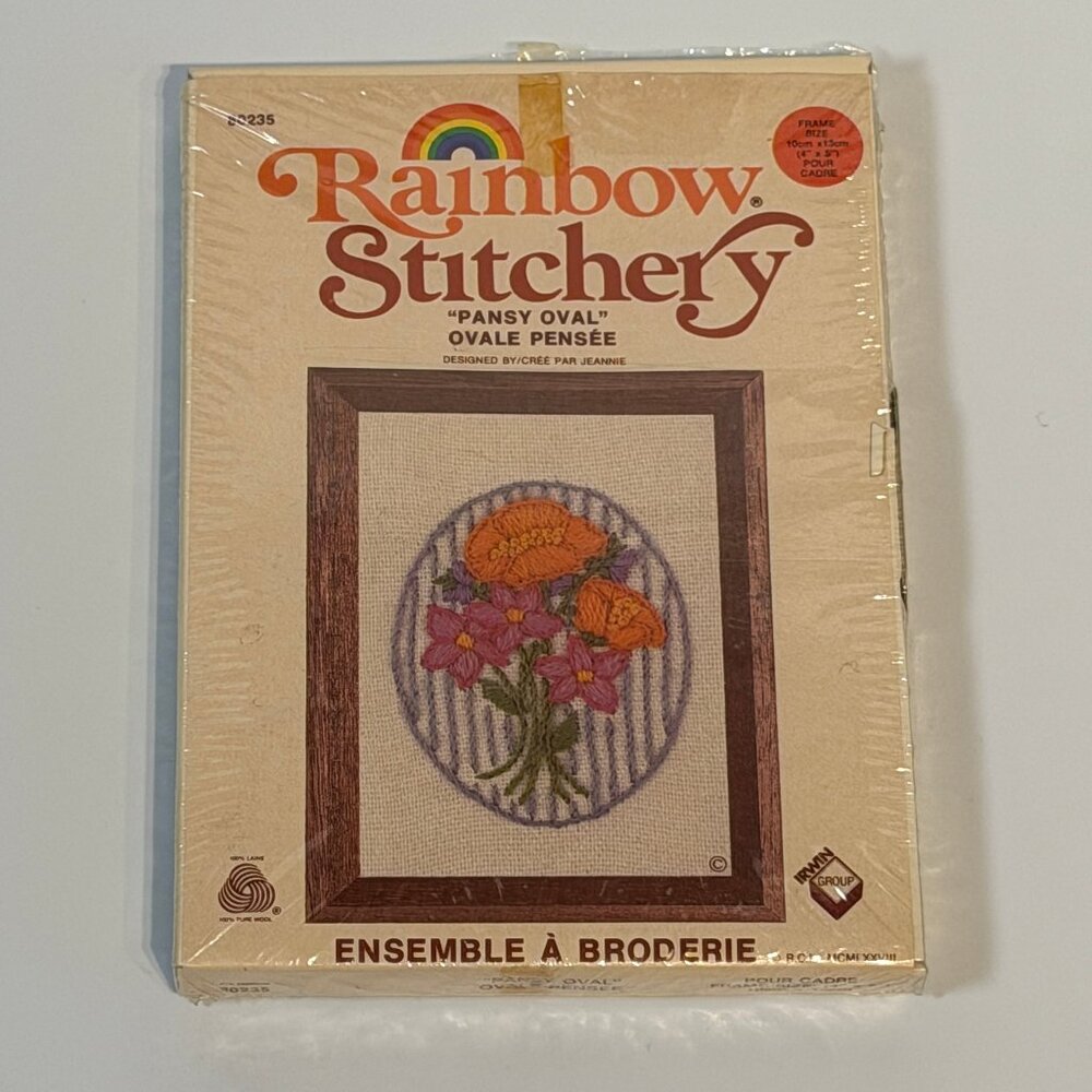 Vintage Rainbow Stitchery "Pansy Oval"